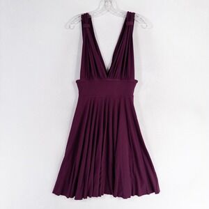 White House Black Market Genius Convertible Dress Women Sz 6 Purple Stretch Knit